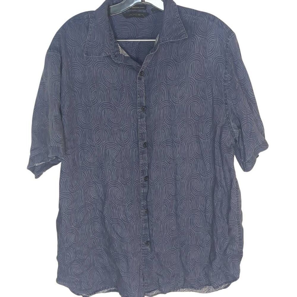 Axist Waved Washed Button Up Shirt Mens 100% Linen Large L